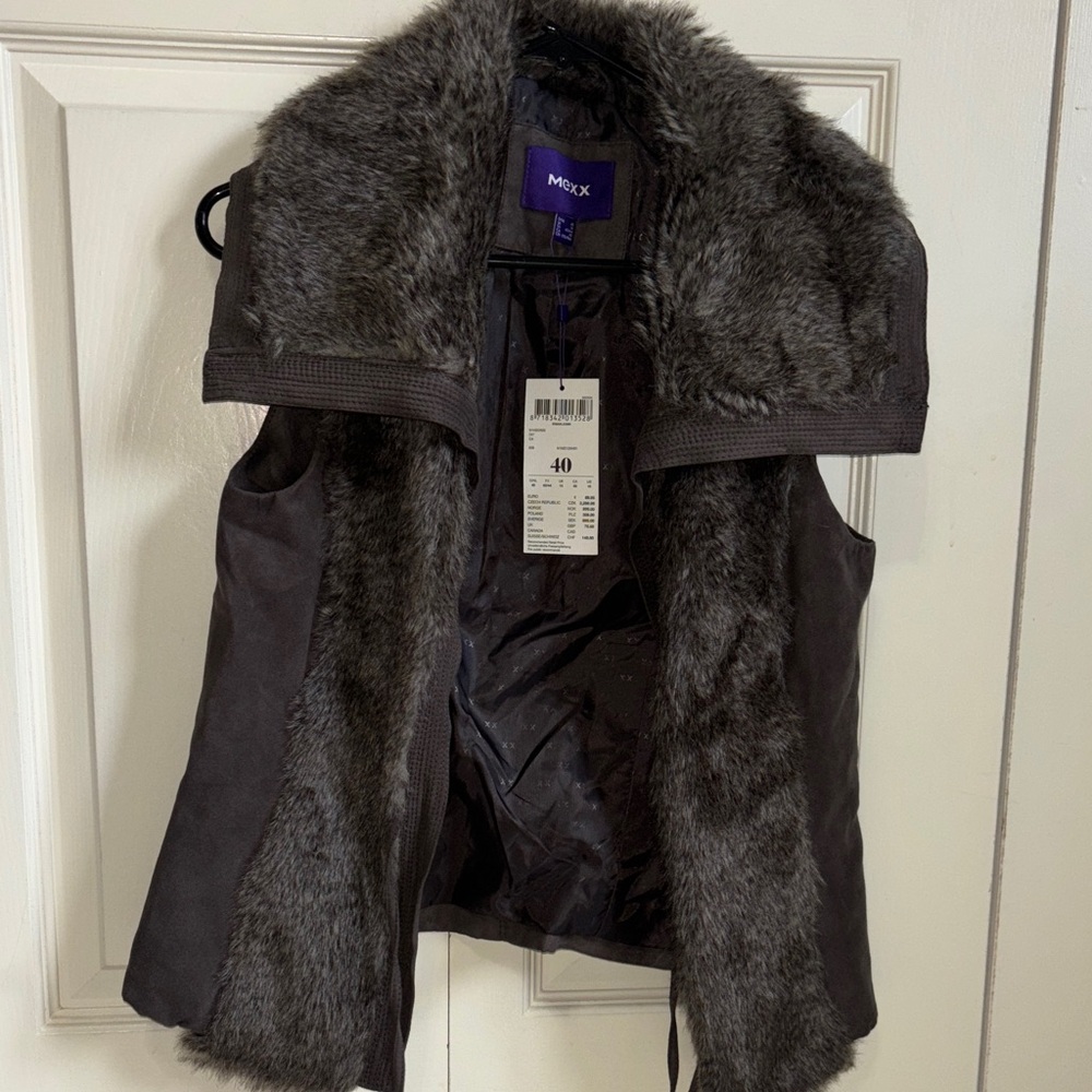 Mexx Brown Faux Fur/ Suede Vest